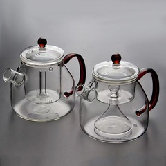 High Borosilicate Glass Steeping Tea Pot Household Large Capacity Tea Pot Gas Heating Large Size Water Kettle Short Spout Tea Pot 