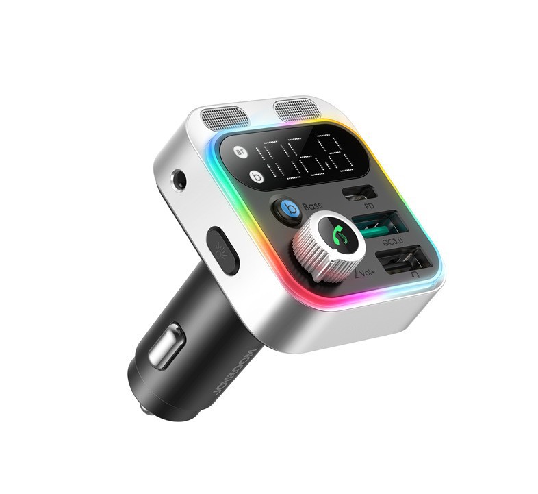 Jiletang48 WDual Microphone Car Bluetooth Transmitter Car Charger Car Charger12-24 VUniversal