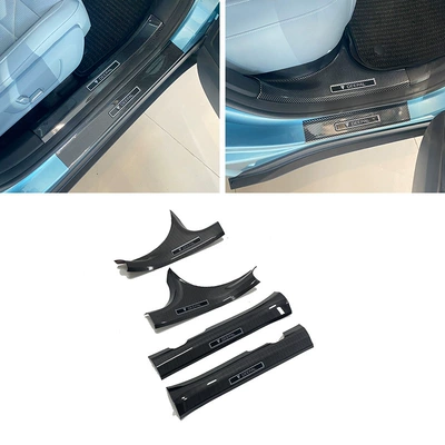 Suitable for Deepal S05 Threshold Strip Modification, Welcome Pedal, Trunk Rear Guard, Tailgate Protective Trim Strip Sticker (Dekorativ pedal başlıqları) - door-inside-4-pieces-of-inner-door-sill-abs-carbon-fiber-texture-for-deepal-s05