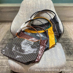ゴヤ/hoboバッグシンプル大容量ライチ柄小牛革脇下チャックバッグ