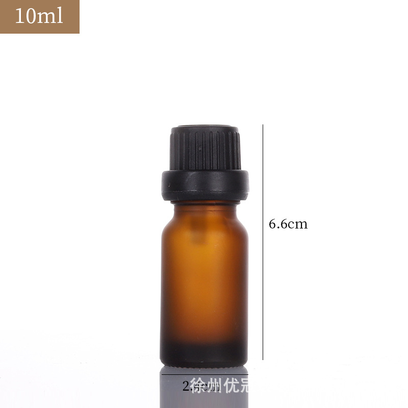 Botella de esencia cosmética portátil a prueba de luz marrón Botella de aceite esencial de vidrio esmerilado sellado cuentagotas