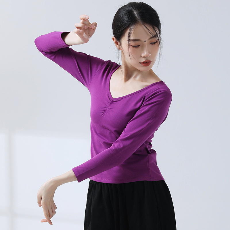 ダンスウェア 練習着 女性用 新作トップス モダンダンス 大人用 芸術試験 ヨガウェア ダンサー用 日常着 半袖|undefined
