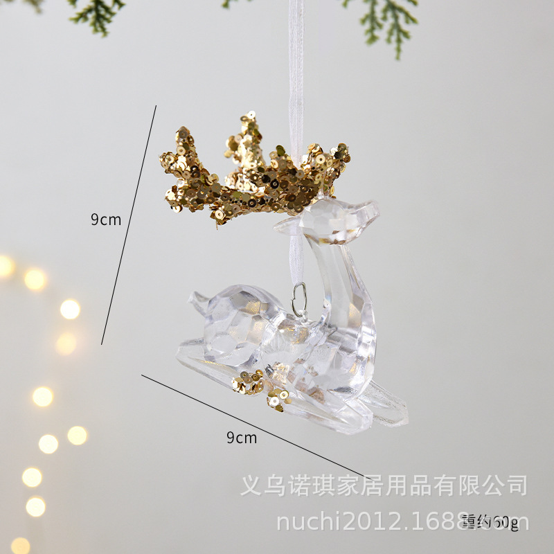NUCHI クロスボーダー クリスマス装飾 アクリル クリスタル ペンダント スノーフレーク ガーランド クリスマスツリー 小さなペンダント|undefined