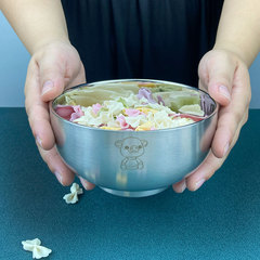 304 stainless steel bowl for children and babies, zodiac-themed eating bowl for home use, food-grade, double-layer insulated, anti-scalding, anti-falling iron bowl