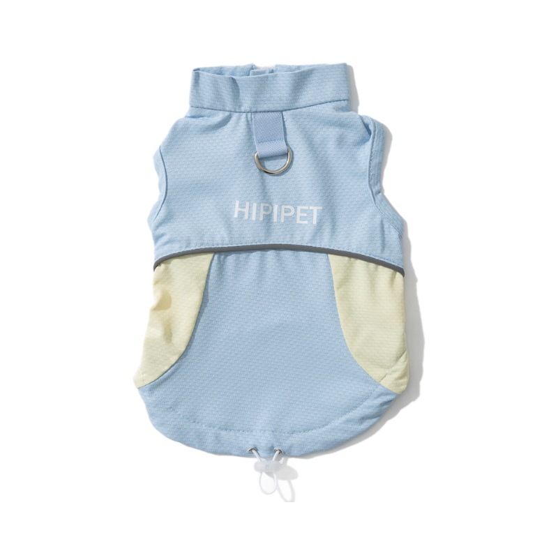 Verano perro reflectante color de contraste color a juego perro ropa de protección solar para exteriores pies de gato ropa fresca ropa fresca para mascotas