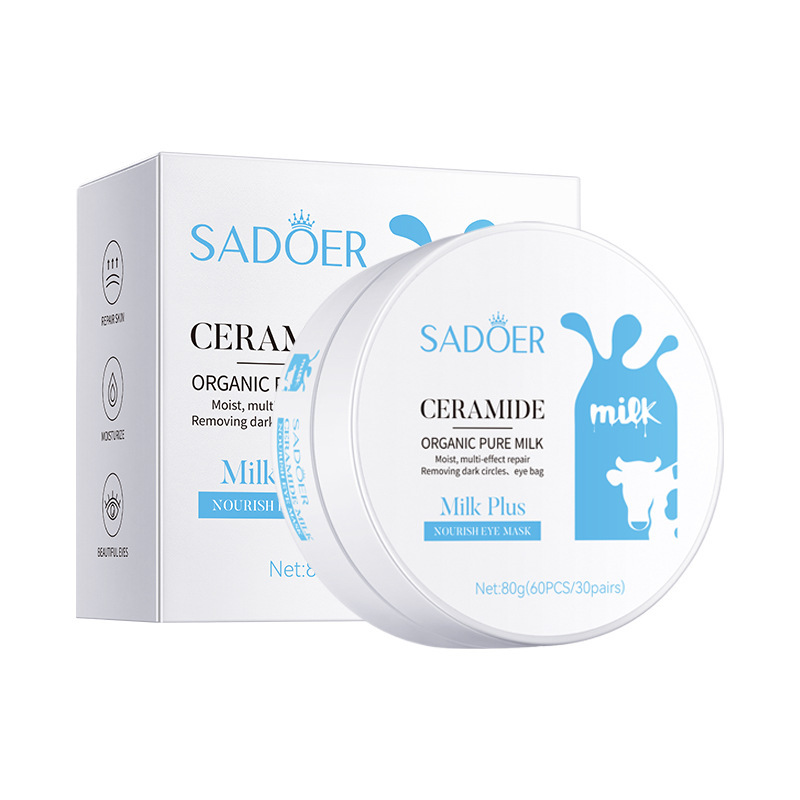 Inglés completo Sadoer carbón de bambú colágeno humectante máscara de ojos compacta humectante rehidratación cálida y suave ojos transfronterizos