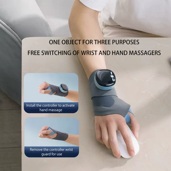 Cross-border new EMS intelligent tendon sheath hand heating wrist guard hot compress breathable detachable hand sprain massage protector