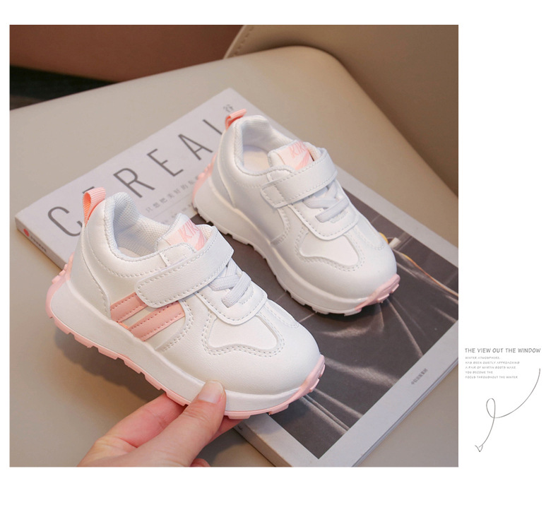 Kinder lässige Baby-Walking-Brettschuhe mit weicher Sohle und Klettverschluss, 2023 Herbst neue kleine weiße Mädchenschuhe_voghion.com