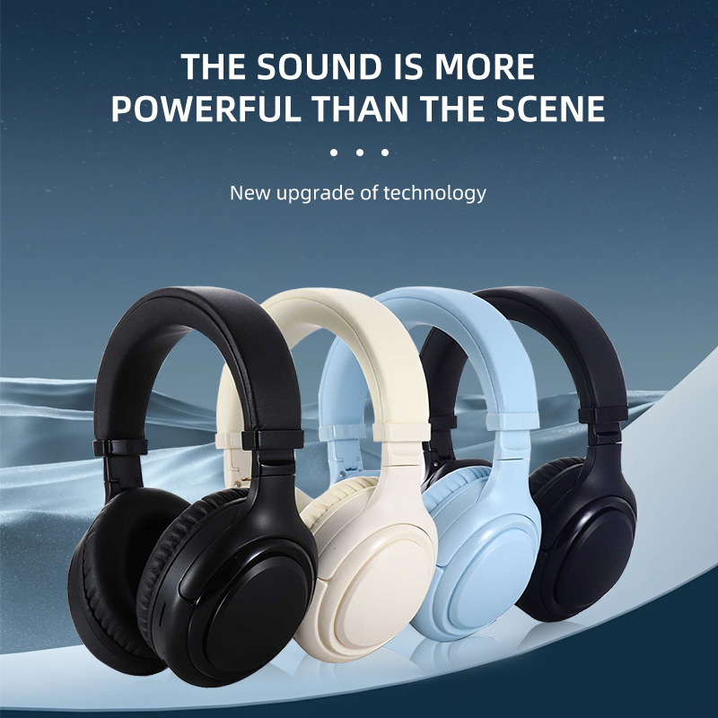 Audífonos Bluetooth diadema plegables, con tarjeta TF, 40h de autonomía