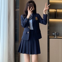 英伦学院风西装三件套女幼儿园老师园服jk制服套装学生班校服春秋