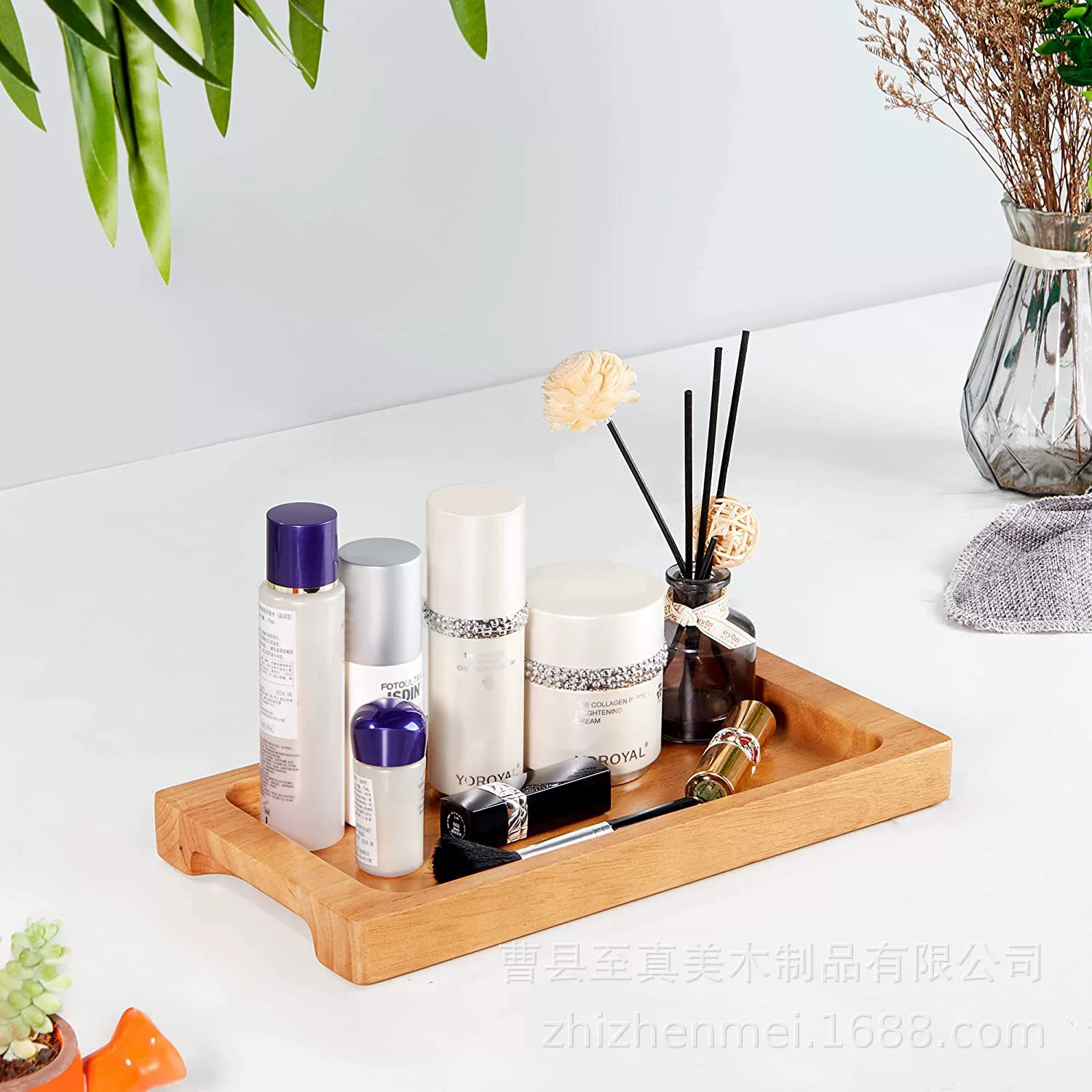 Бамбуковый поднос для комода поднос для хранения в ванной комнате туалетный резервуар для воды поднос для салфеток деревянная свеча декоративный поднос