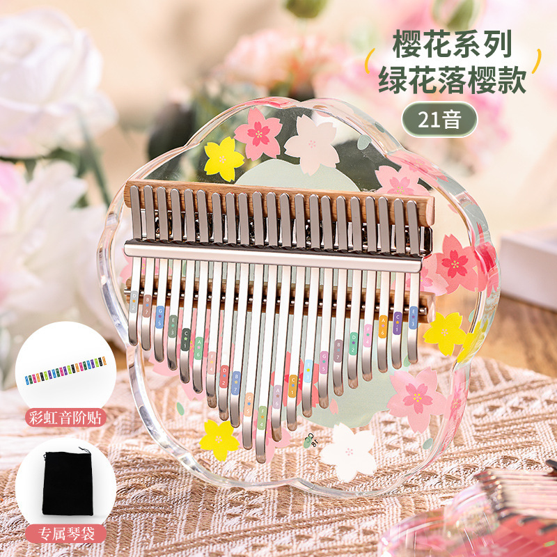 Huashu 親指ピアノ女の子カリンバ 21 音クリスタルフィンガーピアノ楽器初心者 17 音子供|undefined
