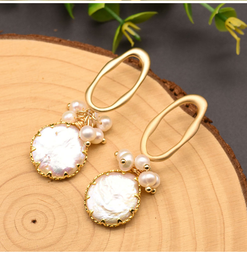 1 Pair Quantity Daily Occasion Retro Round Pearl Plating Inlay Pearl Drop Earrings 1 Pair