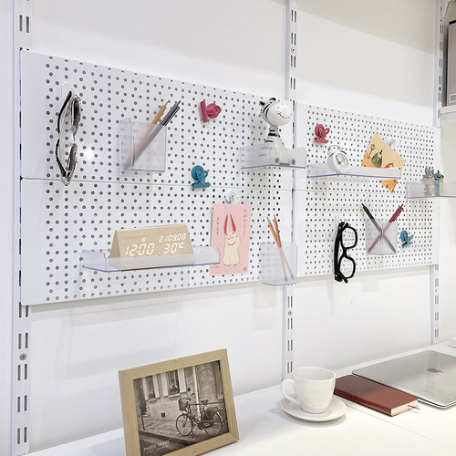 5YA1 wholesale wall rail hole board household hole board storage rack carbon steel wall bookshelf storage rack wall hanging organization rack