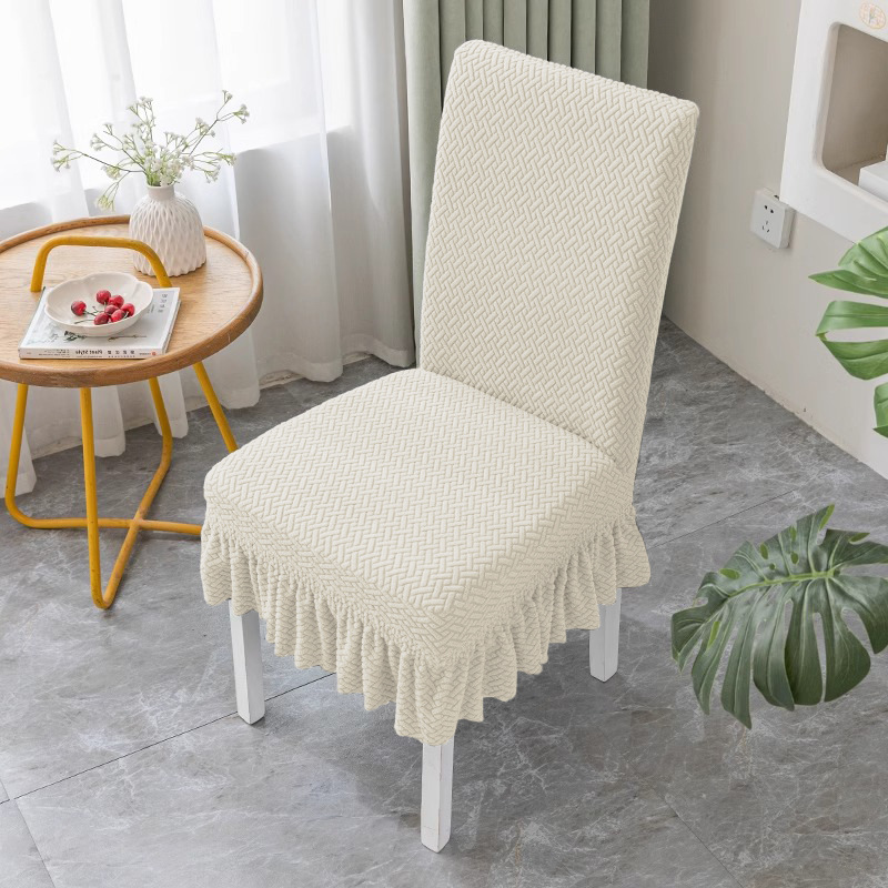 Jacquard transfronterizo polar de lana engrosada de una sola pieza estiramiento hotel restaurante silla cubierta anti-incrustante palillos cubierta de la silla cubierta