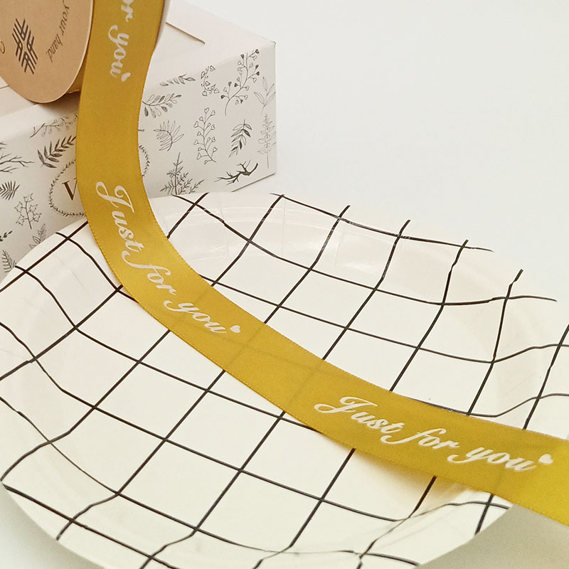 Inglés poliéster cinta flores regalo cinta DIY regalo decorativo cinta de embalaje ramo cinta al por mayor