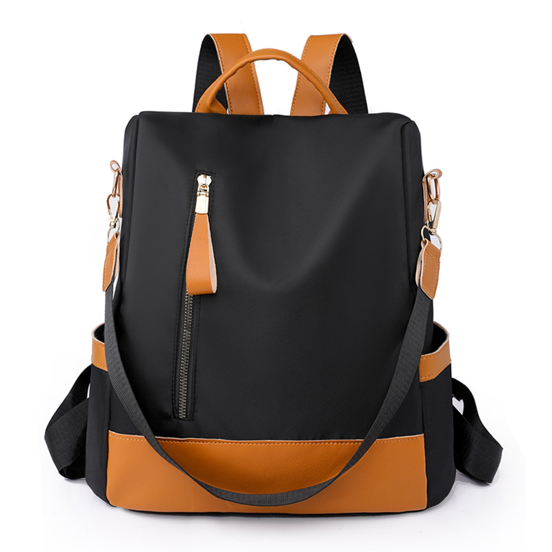 2023 nueva mochila antirrobo de nailon coreano moda femenina color contraste multifuncional ligero mochila de viaje de doble uso