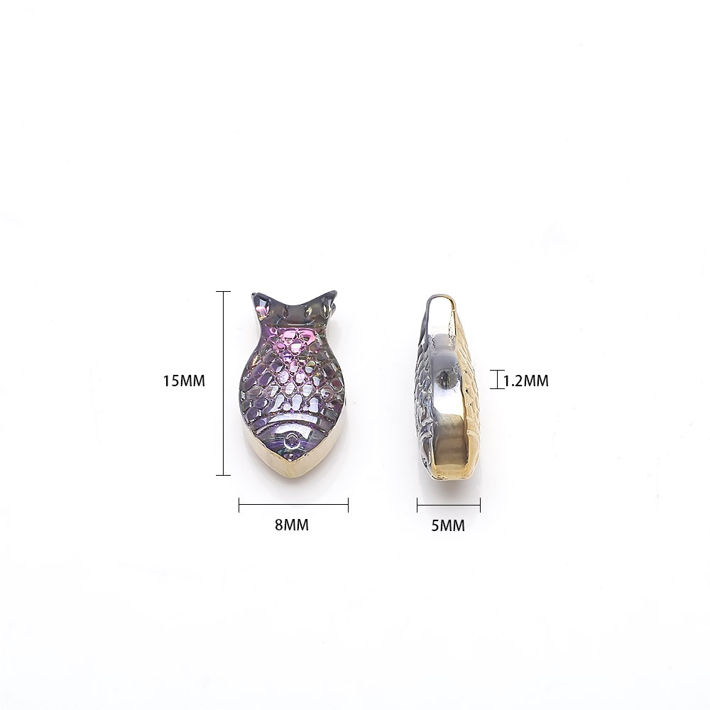 30g Weight Beads Jewelry Making Type DIY Jewelry Accessories Classification a Pack of 30 Quantity Crystal Material Fish Pattern Plating Design Cute Style A Pack Of 30 Crystal Fish DIY Jewelry Accessories Beads 1