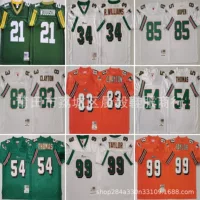 Майами Долфинс 34 # 85 # 83 # 54 # 99 # Ретро регбийная вышитая майка оптом для трансграничной торговли