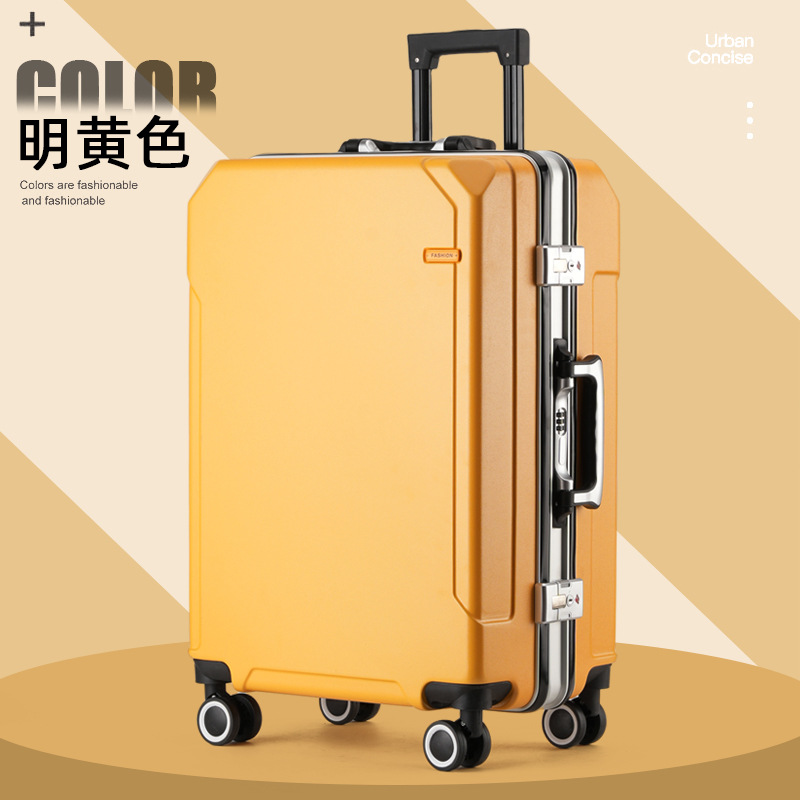 Caja de barra de tracción, maleta de marco de aluminio, maleta de viaje con ruedas universales para hombres y mujeres, nueva caja de cifrado de gran capacidad, maleta de negocios