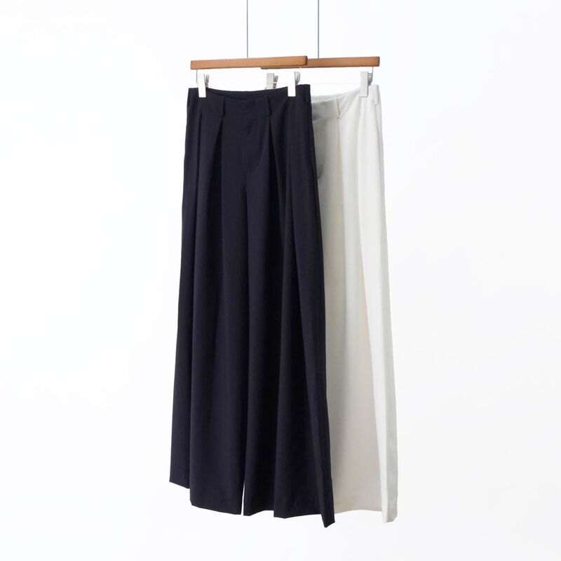 Elegant Purple Label! Xiaomajia's New Spring/Summer 26 Collection: Silk and Wool Gabardine High-Waisted Pleated Casual Pants