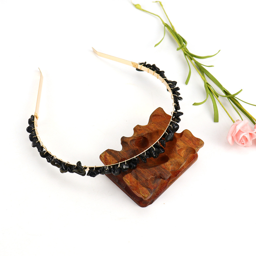 Simple Style Geometric Alloy Natural Stone Knitting Hair Band display picture 3