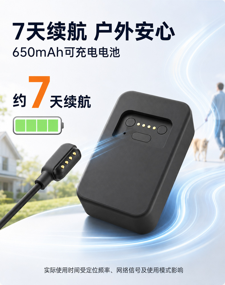 4G pet tracker for cats and dogs, GPS and Beidou real-time positioning, track playback, electronic fence, magnetic charging, anti-loss
