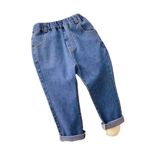 Girls' jeans for spring and autumn outer wear 2024 new style loose thin spring style children's Korean style baby girl pants