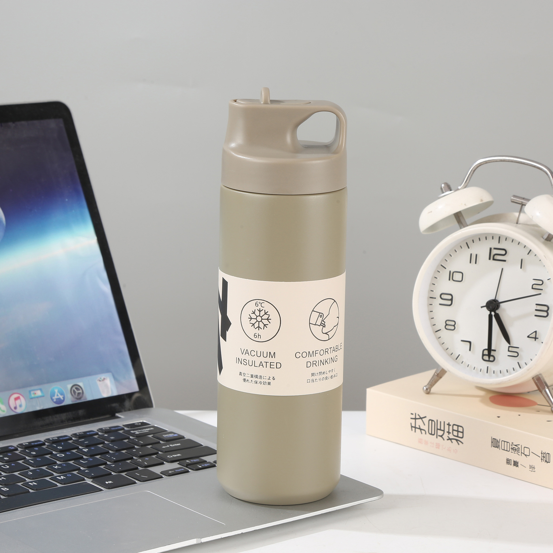 Taza termo de acero inoxidable 304 transfronteriza taza de agua deportiva de gran capacidad botella de agua deportiva japonesa taza de agua tipo boquilla al por mayor