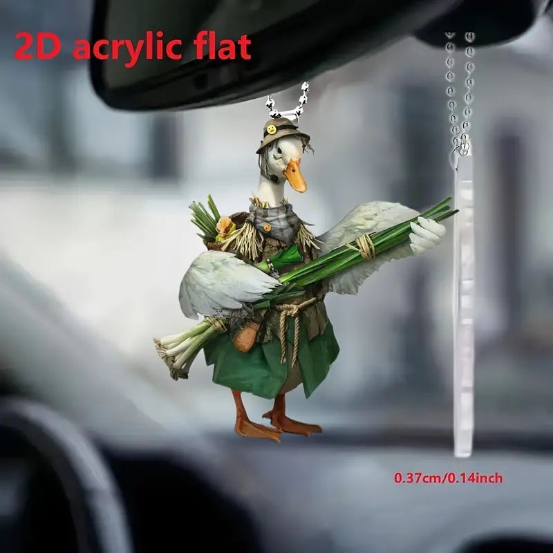 Creativo nuevo soldado pato colgante acrílico plano transfronterizo automóvil espejo retrovisor interior decoración colgante para el hogar
