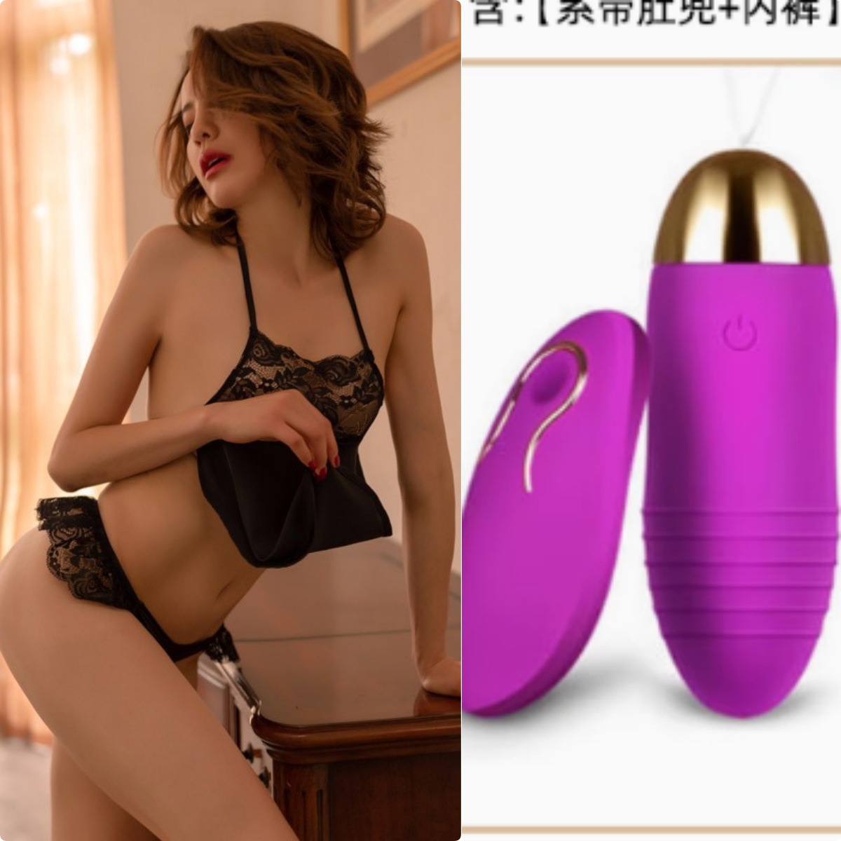 블랙 [복대 + 오픈T팬츠] + 무선충전 바이브레이터