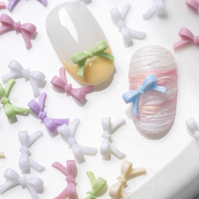 多巴胺蝴蝶结美甲配饰网红迷你彩色蝴蝶结混装合金五瓣花美甲饰品