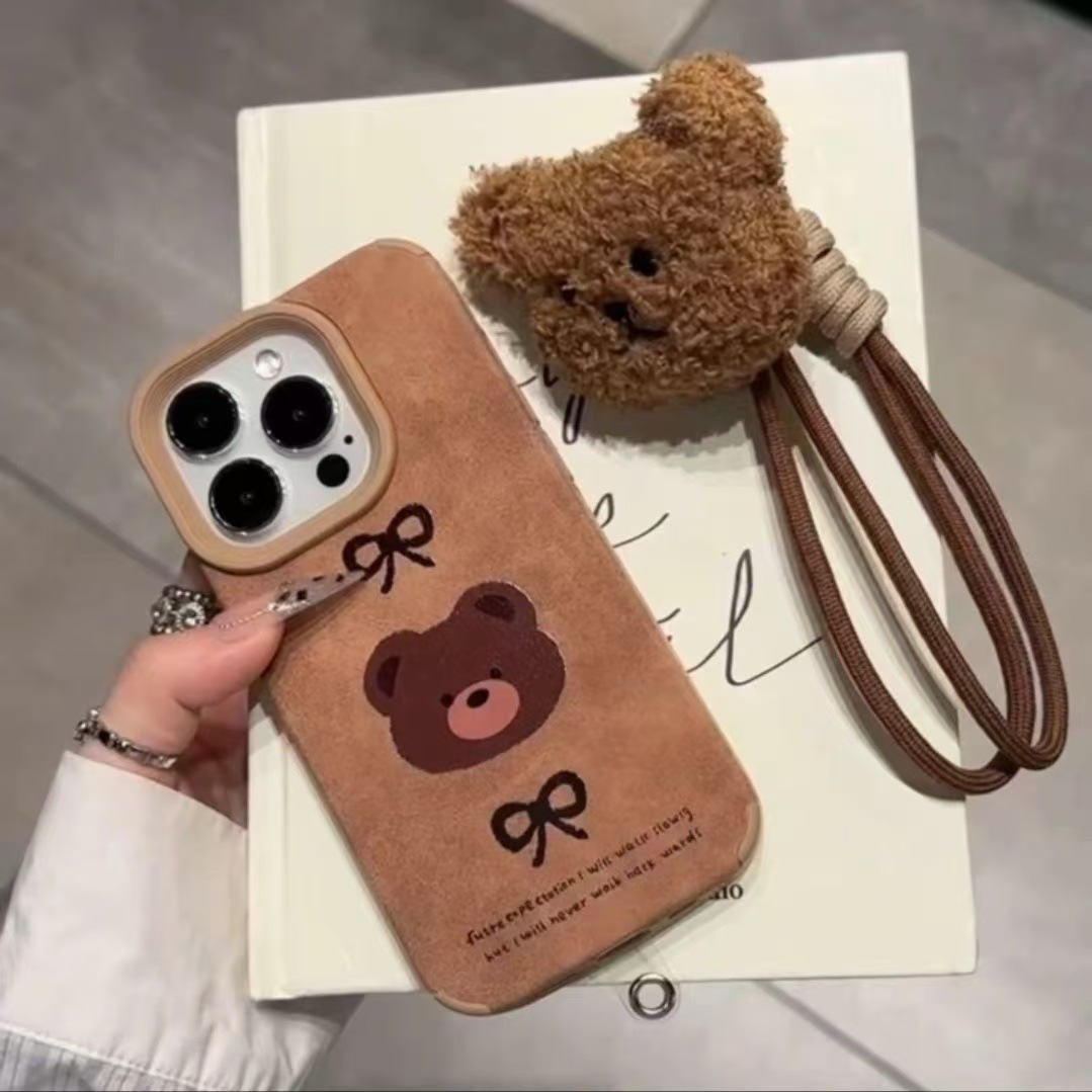 Nuevo oso para iPhone 16 funda para teléfono móvil niña Apple 15promax/14 anti-caída 13pro lindo 12