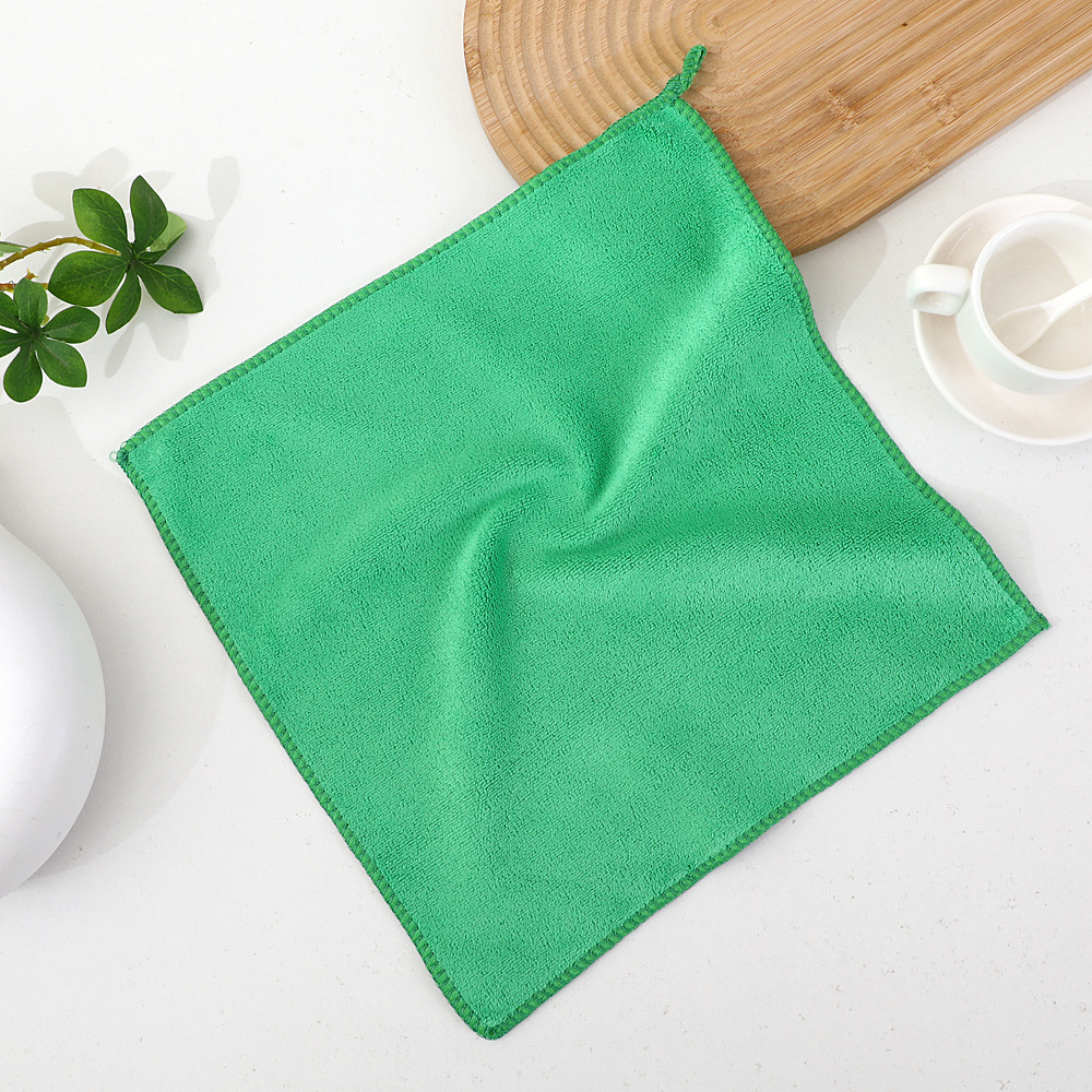 Toallas al por mayor limpieza doméstica toallas de fibra fina para limpiar la mesa engrosada absorción de agua no es fácil de perder cabello colgar toallas cuadradas image 6