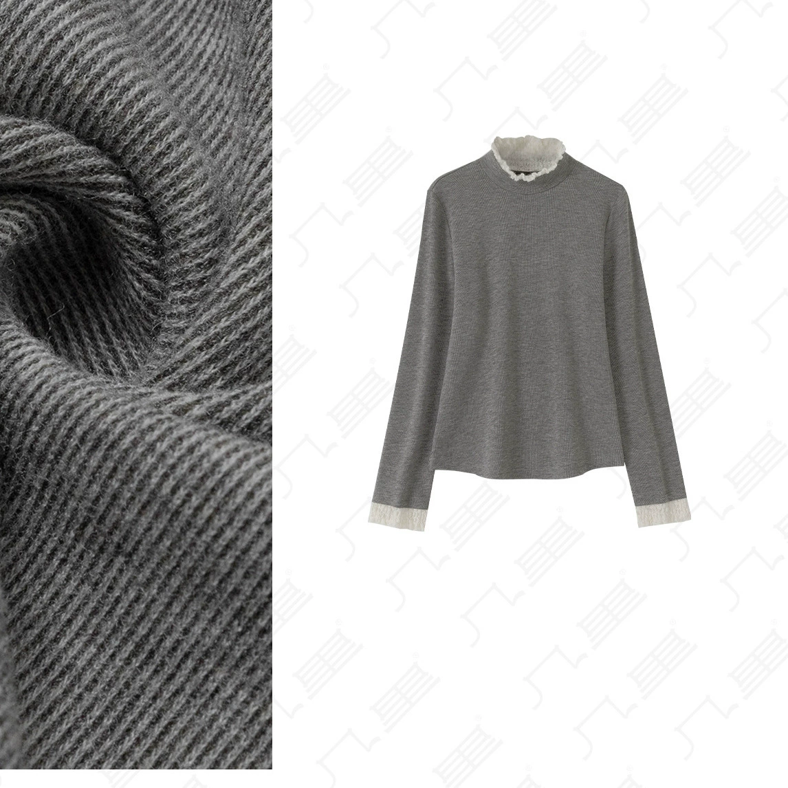 [Пушистая теплая] повседневная простая нижняя рубашка женская мода простая атмосфера