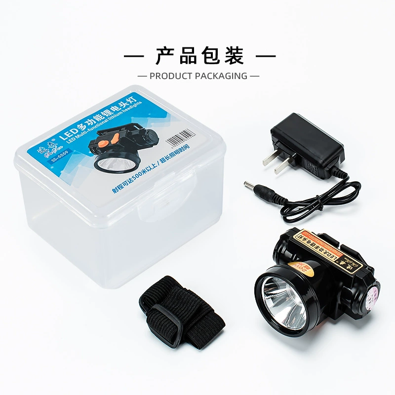 Наружная перезаряжаемая литиевая батарея на голове, светодиодная фара 500m дальнего действия, ночная рыбалка и велосипедная шахтерская лампа, высокая яркость