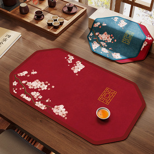 New Chinese tea mat Zen draining mat tea table absorbent mat diatom mud mat tea table mat cloth table runner waterproof anti-scald