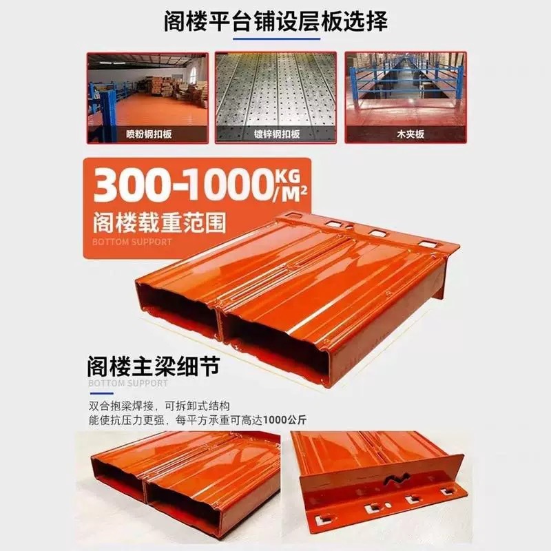 ロフトプラットフォーム棚工場構築2階建て重量倉庫保管棚複合鋼構造プラットフォーム棚|undefined
