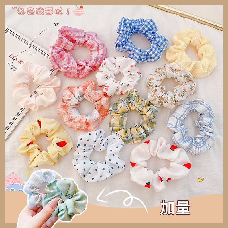 Banda para el cabello anillo de intestino grueso cabeza de corbata femenina de alto grado diadema de estilo coreano hembra grasa salchicha cuerda de pelo cabeza de bola tocado de goma tocado de flores