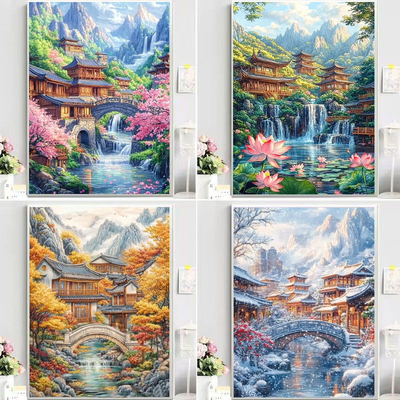 [Algodón importado] Mona Lisa real bordado cruzado primavera, verano, otoño, invierno pinturas decorativas simples bordadas a mano image 1