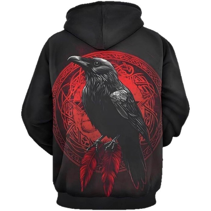 3D Digital Printing Sweater Men's Heat Transfer Full Print Hoodie Three-dimensional Eagle Copywriting Jacket_voghion.com