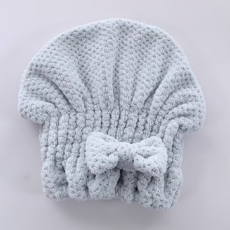 欧馬仕の新型の雲の毛は色の蝶結びの王女の帽子の雲の格のサンゴの毛の吸水の乾いた髪の帽子にぶつかって卸売りします。|undefined