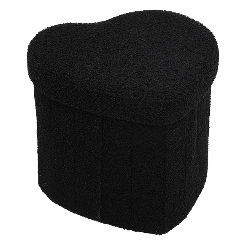 Складной пуфик-органайзер новой модели с узором в виде сердца, коробка для хранения игрушек, домашний табурет для переобувания, пуфик-органайзер в европейском стиле из плюшевого велюра