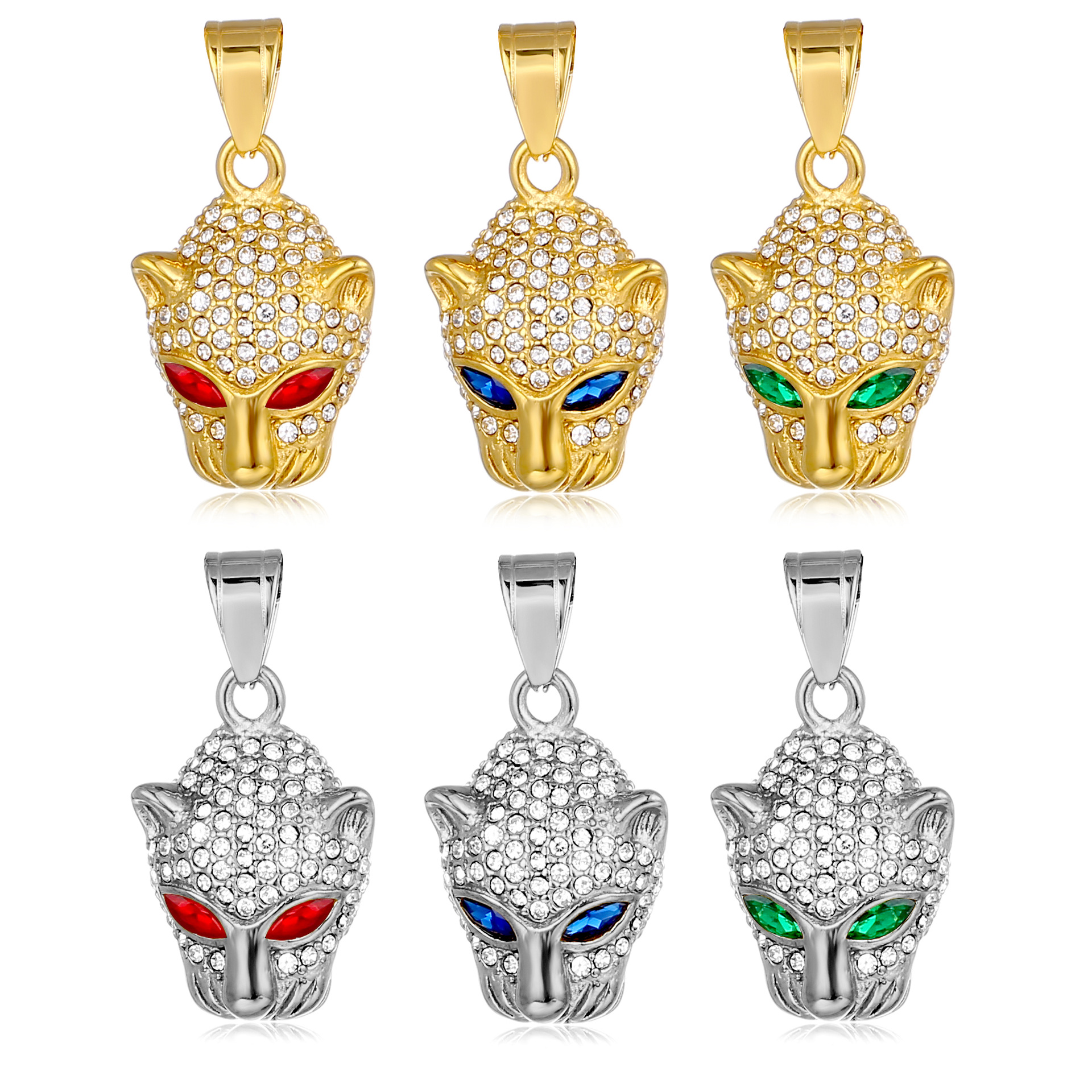 20g Weight Pendant, Chain Jewelry Making Type 18K Gold Plated Plating Material Rhinestones Inlay Material Titanium Steel Chain Material 1 Piece Quantity Party, Street Occasion Titanium Steel Material Jaguar Pattern Men's Gender Plating Design Hip-Hop Style Hip-Hop Jaguar Titanium Steel Plating Rhinestones 18K Gold Plated Men's 1