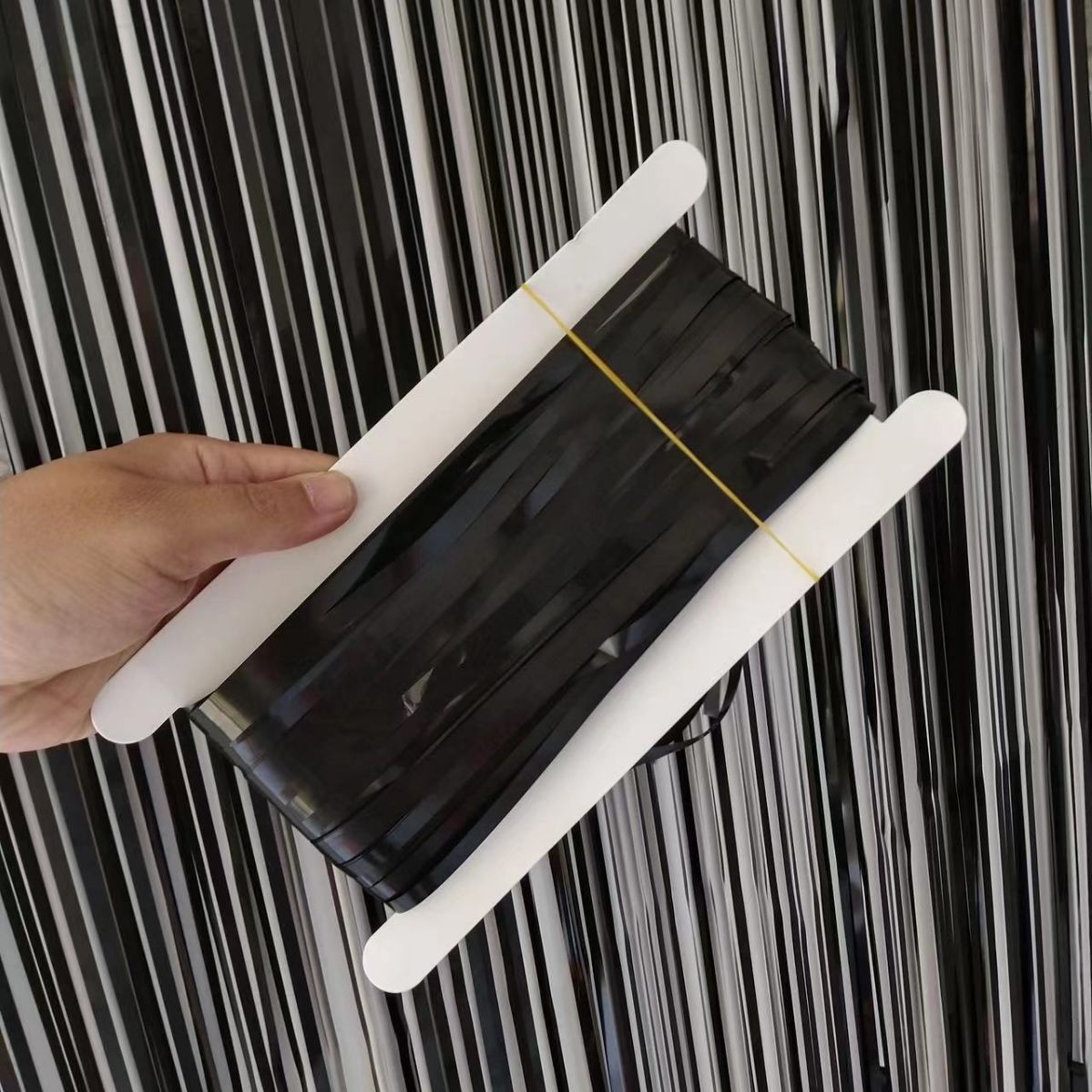 1*2 M 1,6 seda gruesa macaron lluvia cortina borla boda decoración de fondo