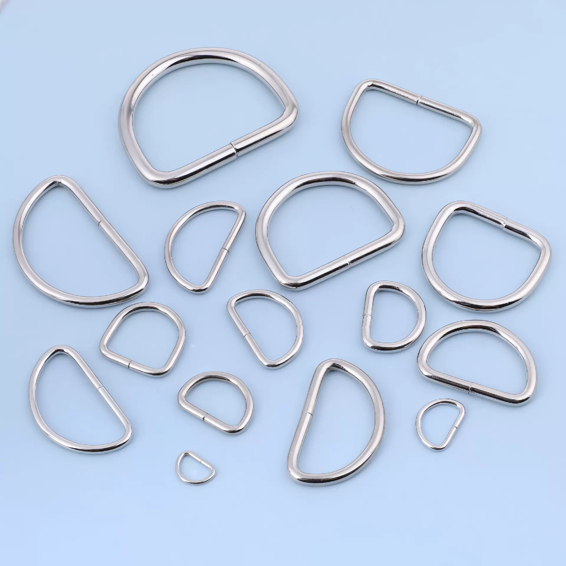 金属半圆D扣铁线d环D字扣包带子挂扣手工包diy材料箱包五金配件