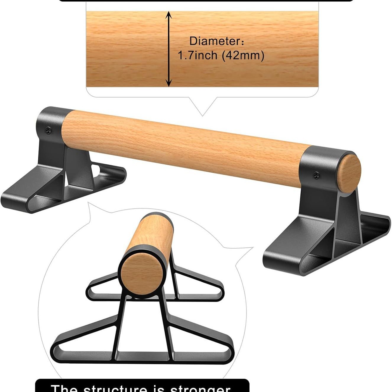 Wooden Push-Up Stand, Inverted Push-Up Assistive Device, Home Push-Up Board, Inverted Push-Up Stand, Single and Parallel Bar Stand