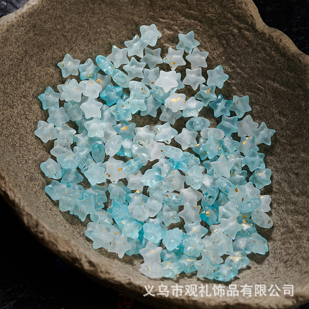 Foil de oro esmerilado estrella de pentaco de forma especial pulsera acrílica diy accesorios de cadena de cuentas de teléfono móvil cuentas sueltas