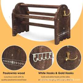 乡村风格木质发箍展示架发带珠宝项链存储架收纳架节日礼物木架