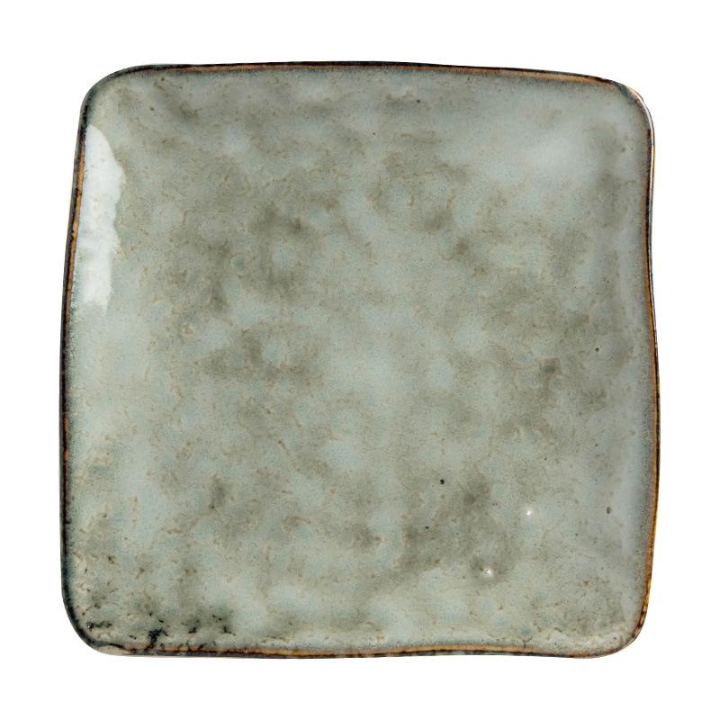 Placa cuadrada retro especial Placa de cerámica china placa occidental Placa de postre placa oscilante hogar plato de pescado al vapor plato de sushi